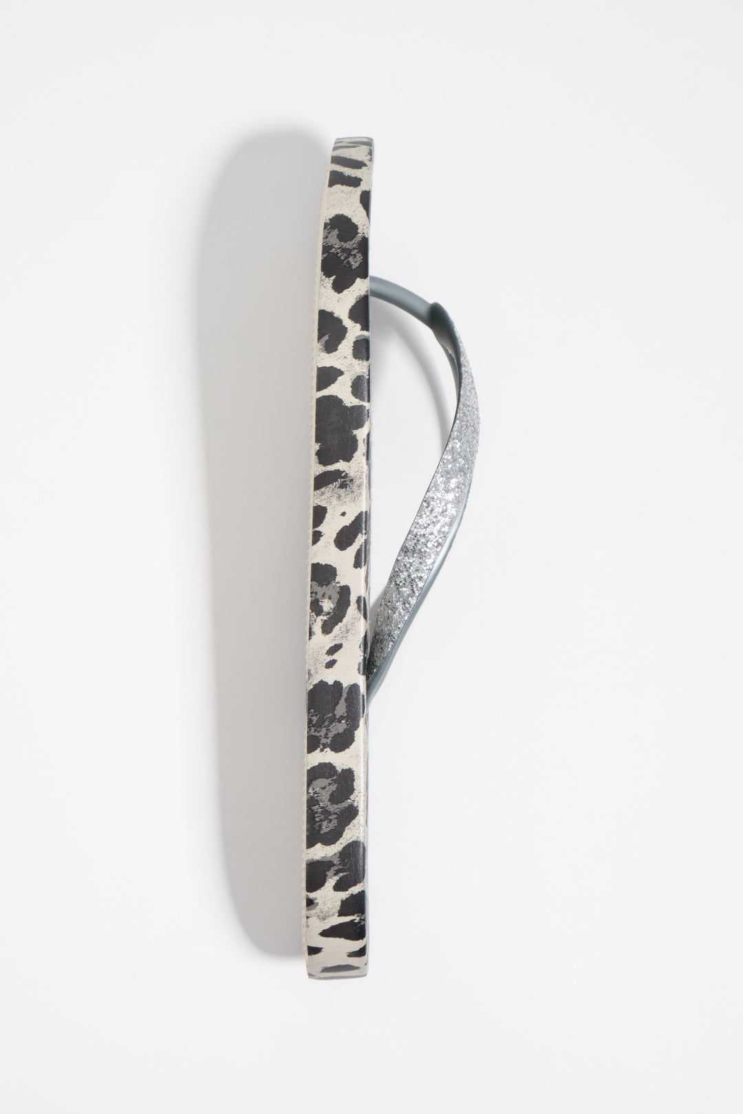 Gray Leopard flip-flop