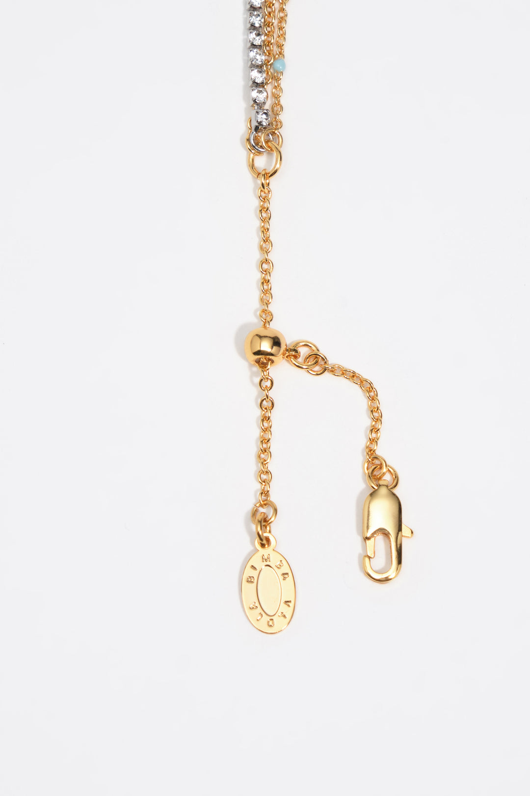 Triple-layer gold chain heart logo necklace