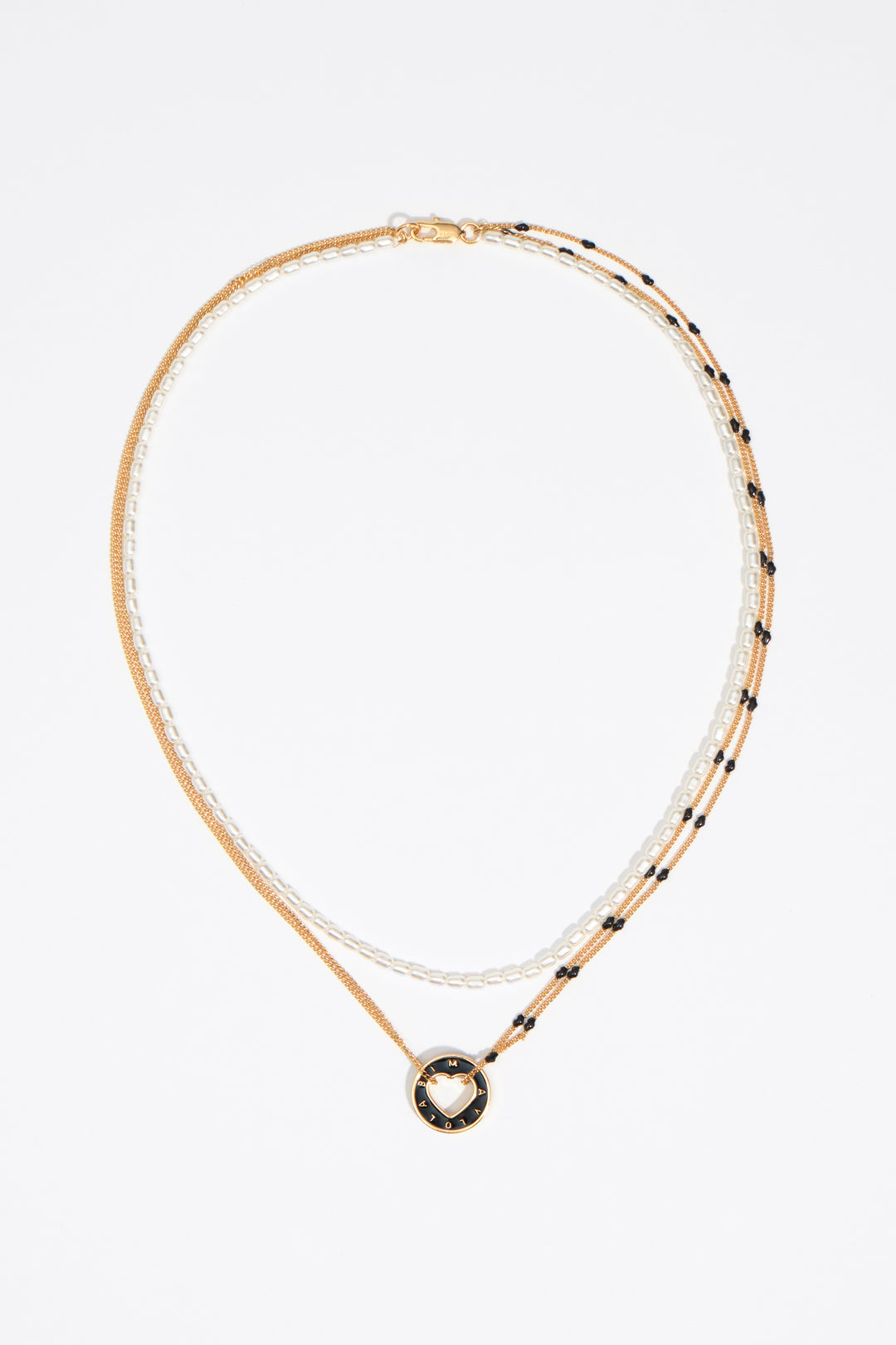 Black logo multichain necklace