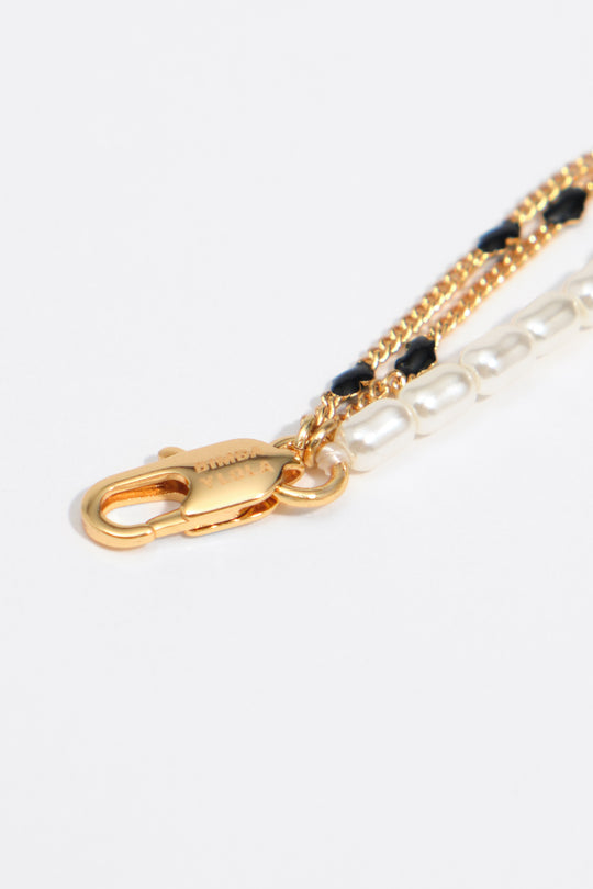 Black logo multichain necklace