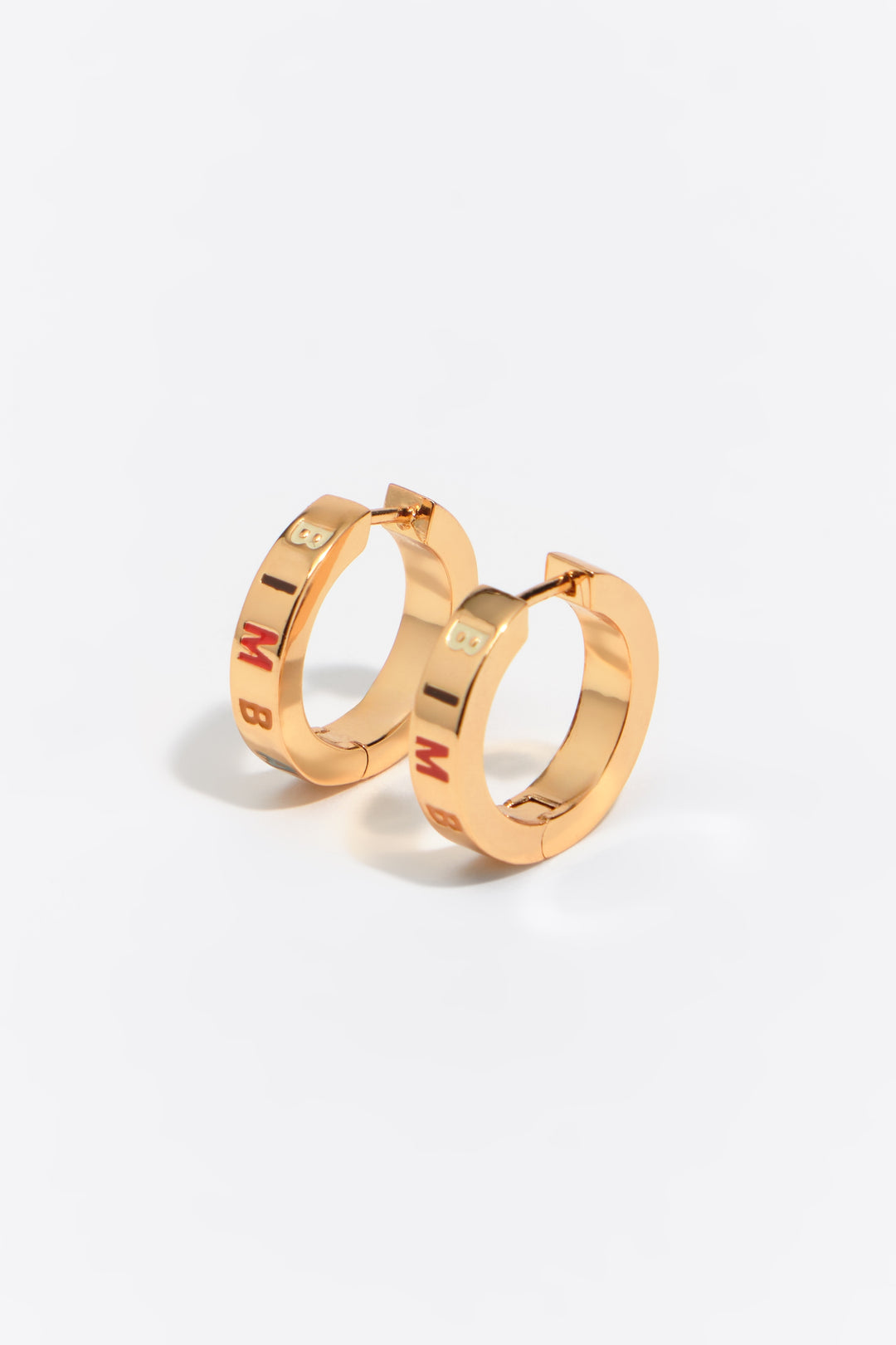 Medium multicolored logo hoop earrings