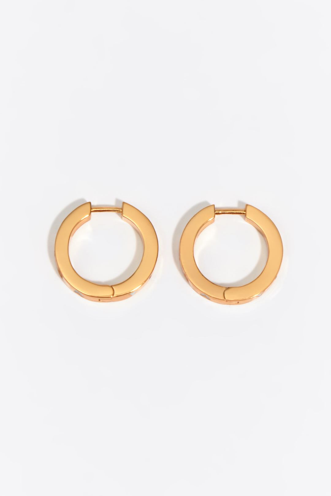 Medium multicolored logo hoop earrings