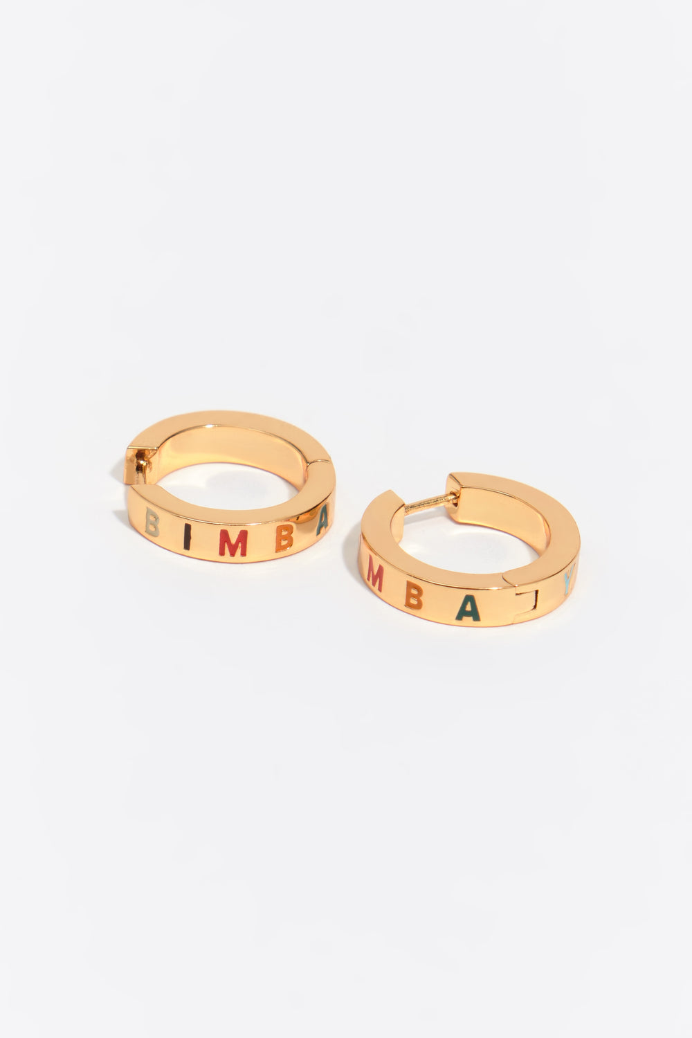 Medium multicolored logo hoop earrings