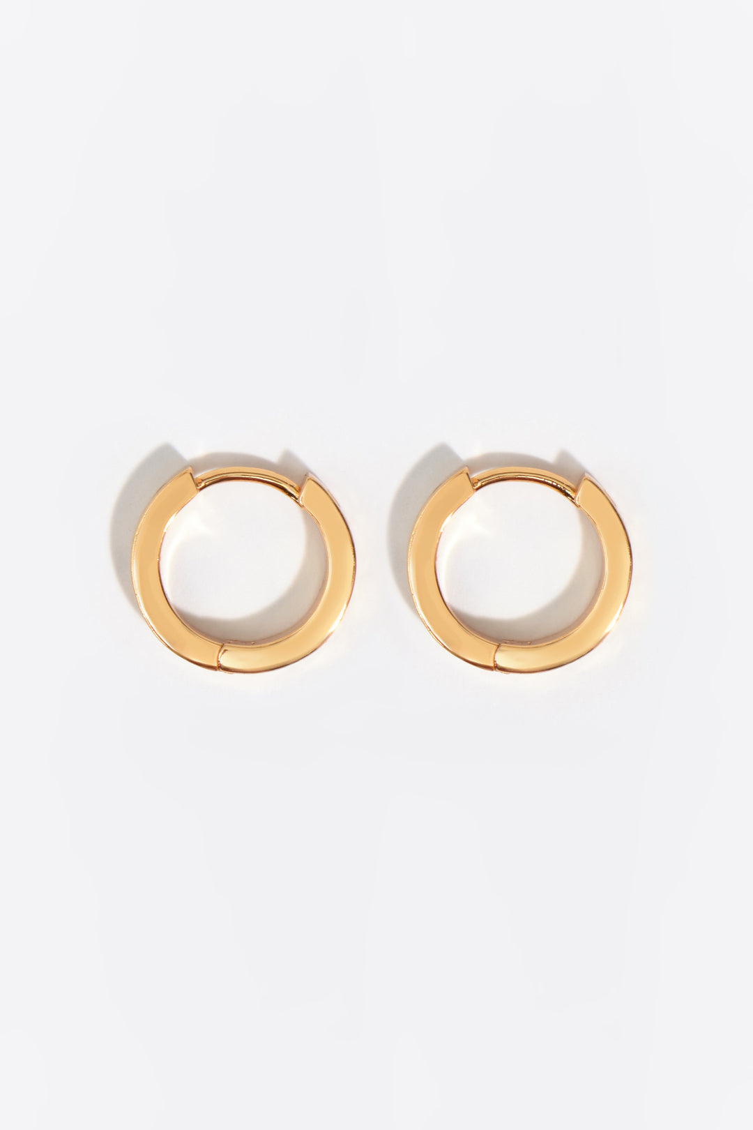 Small gold and multicolored logo hoop earrings