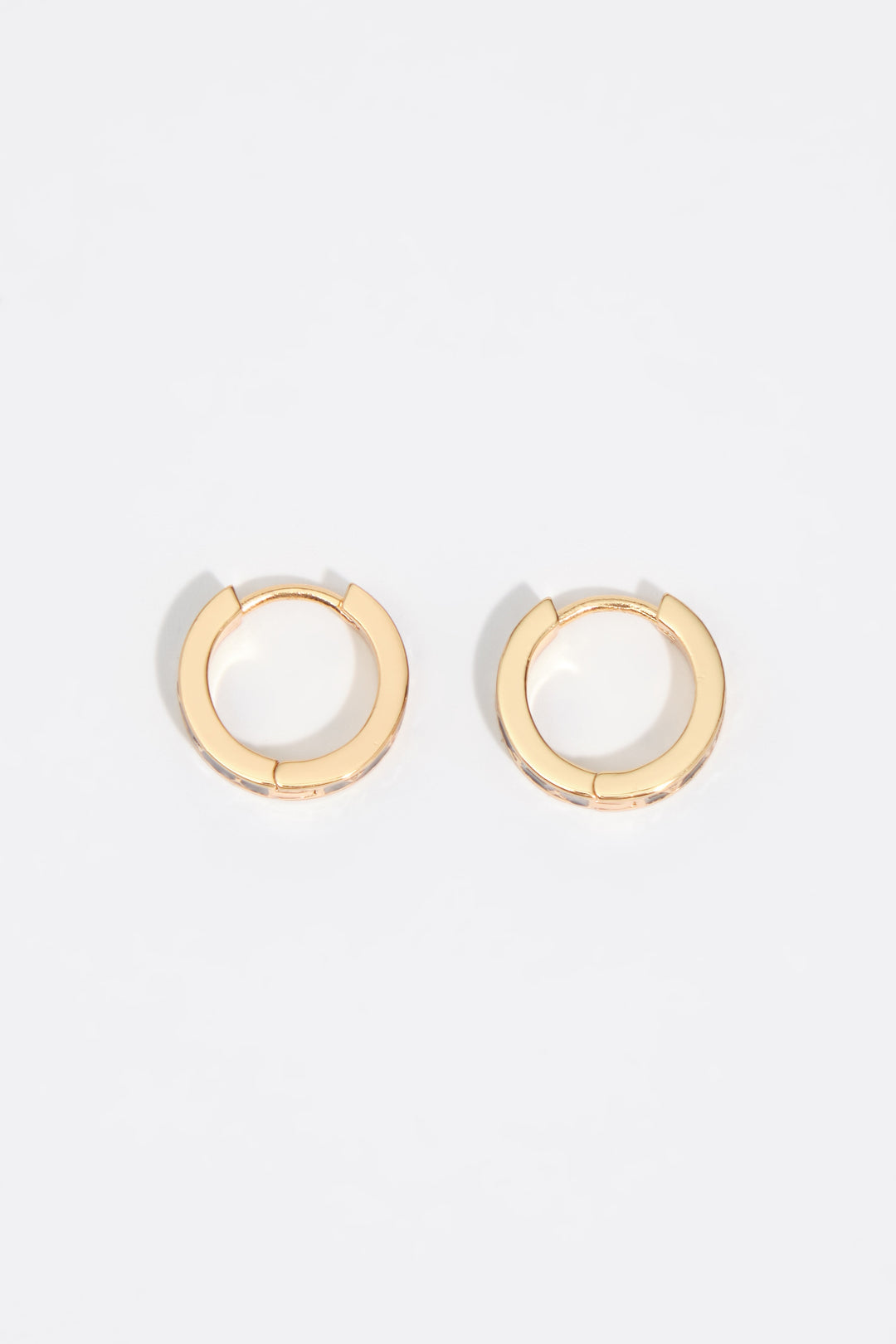 Small black logo hoop earrings