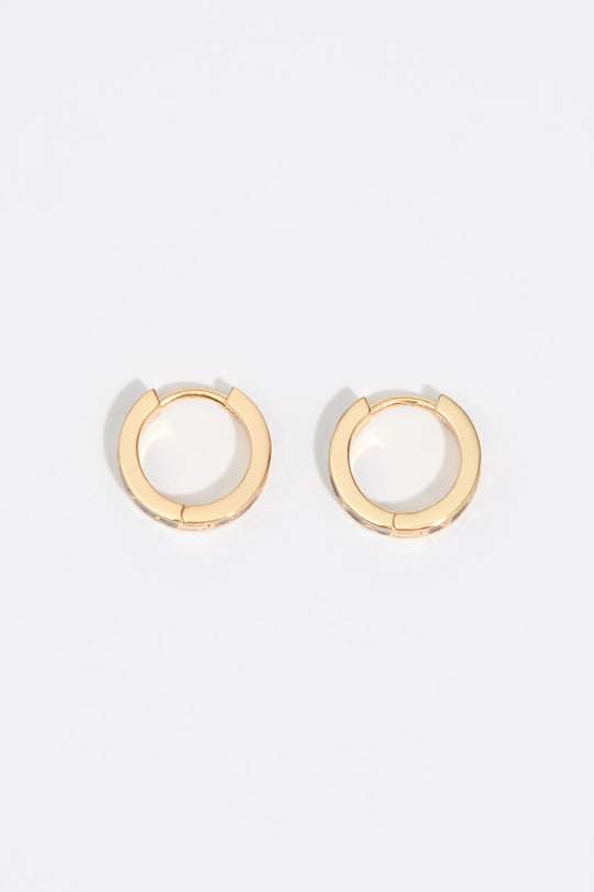 Small black logo hoop earrings