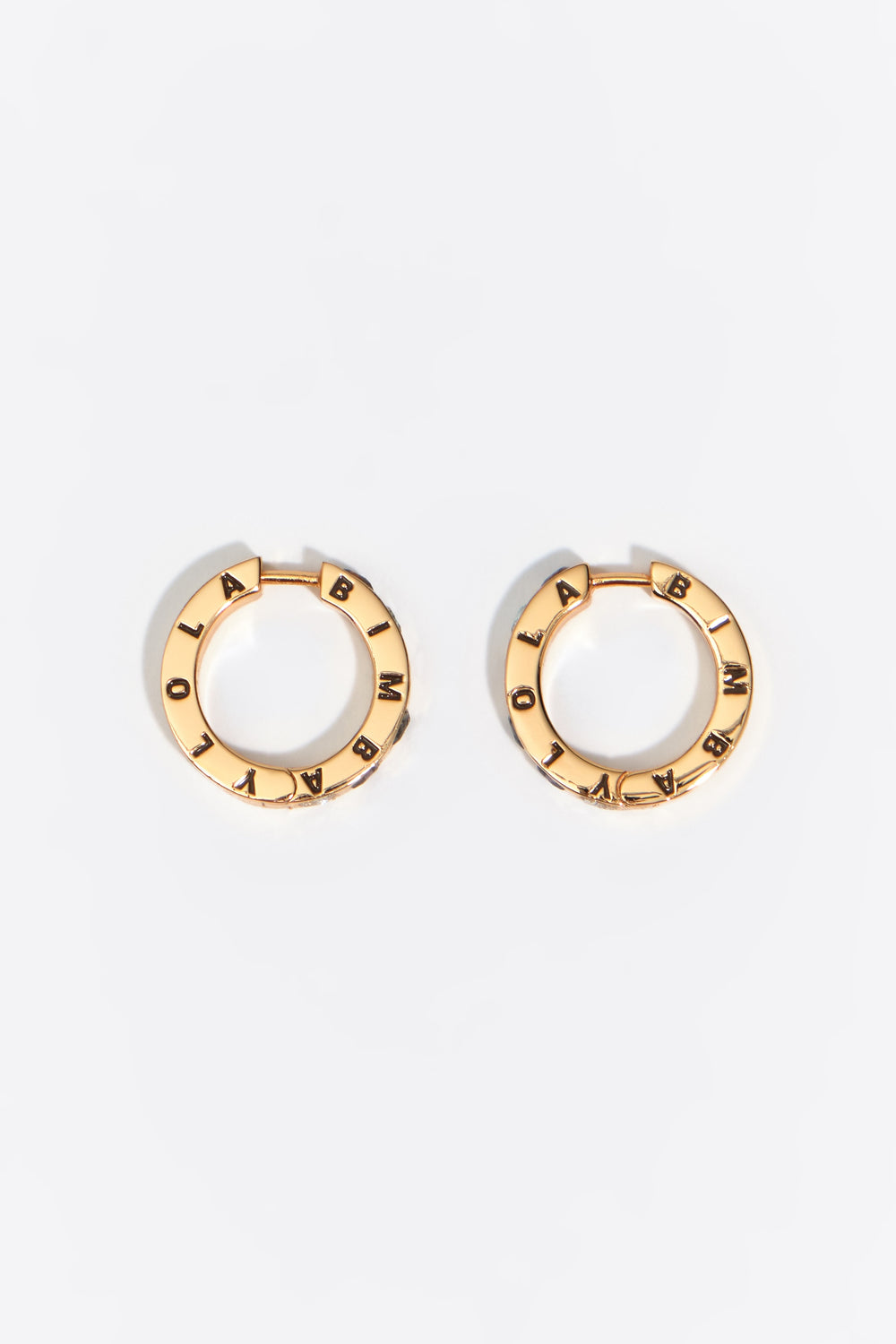 Medium multicolor crystals heart logo hoop earrings