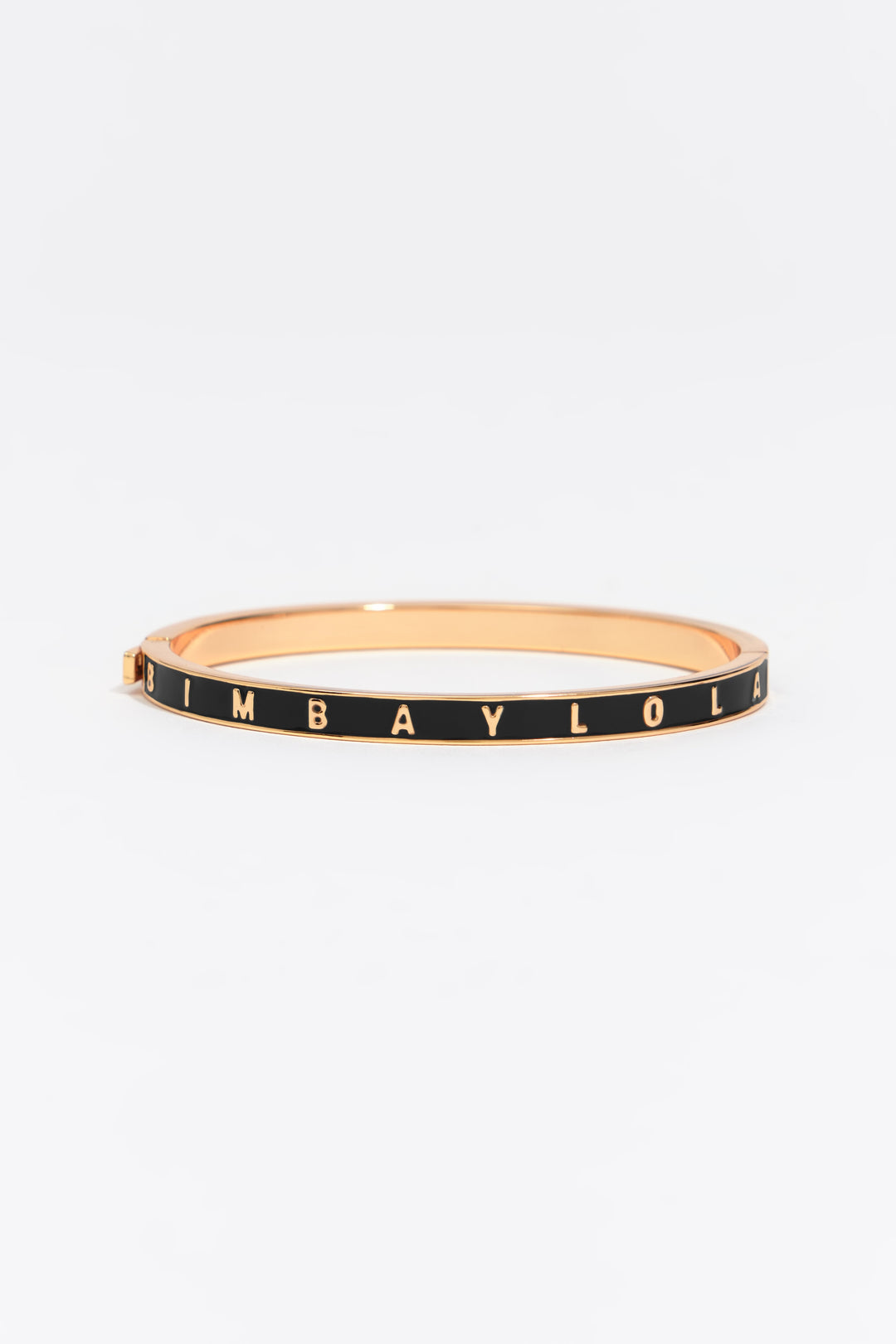 Black rigid logo bracelet