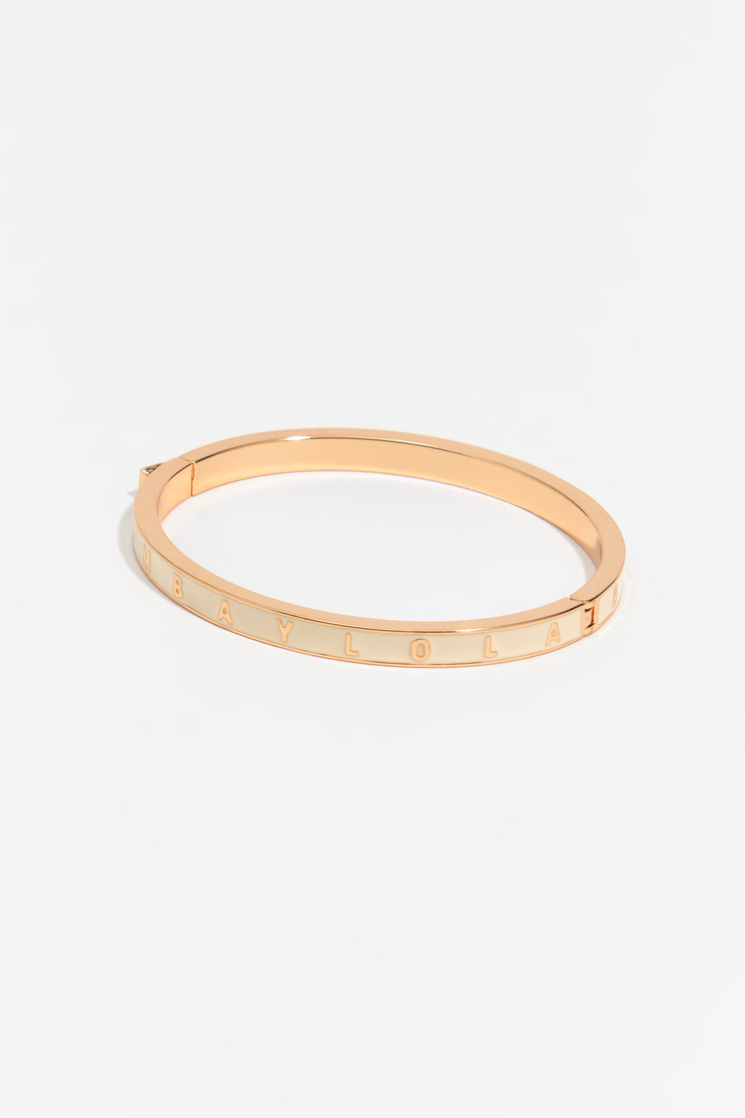 Rigid ivory logo bracelet