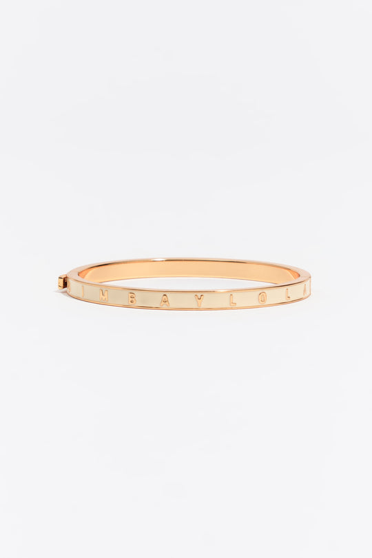 Rigid ivory logo bracelet
