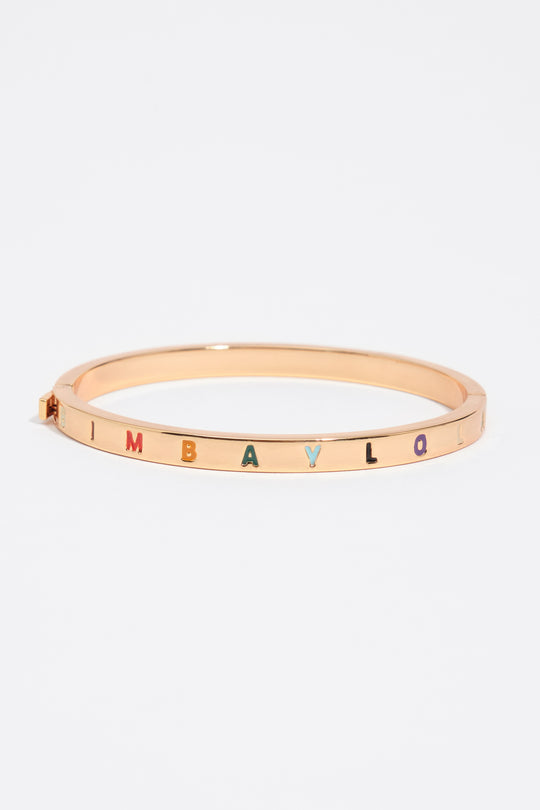 Multicolor logo rigid bracelet