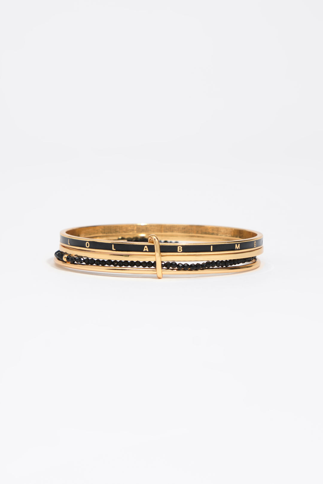 Bracelet with gold metal bands