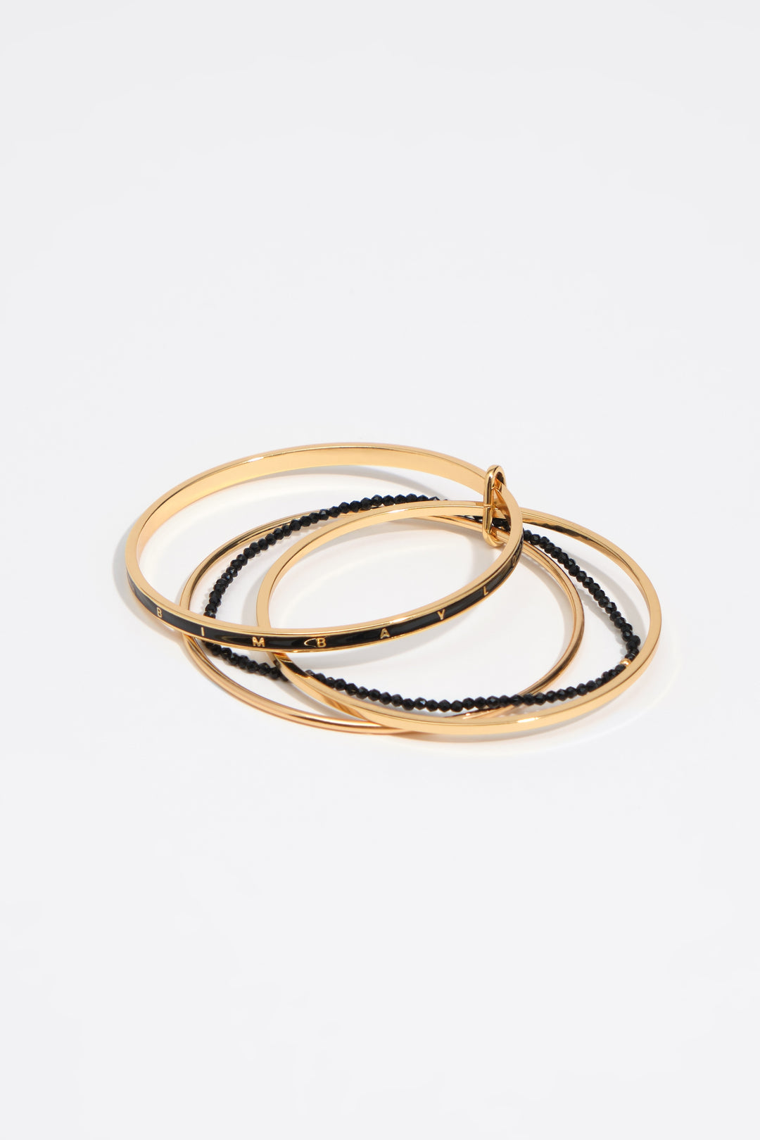 Bracelet with gold metal bands