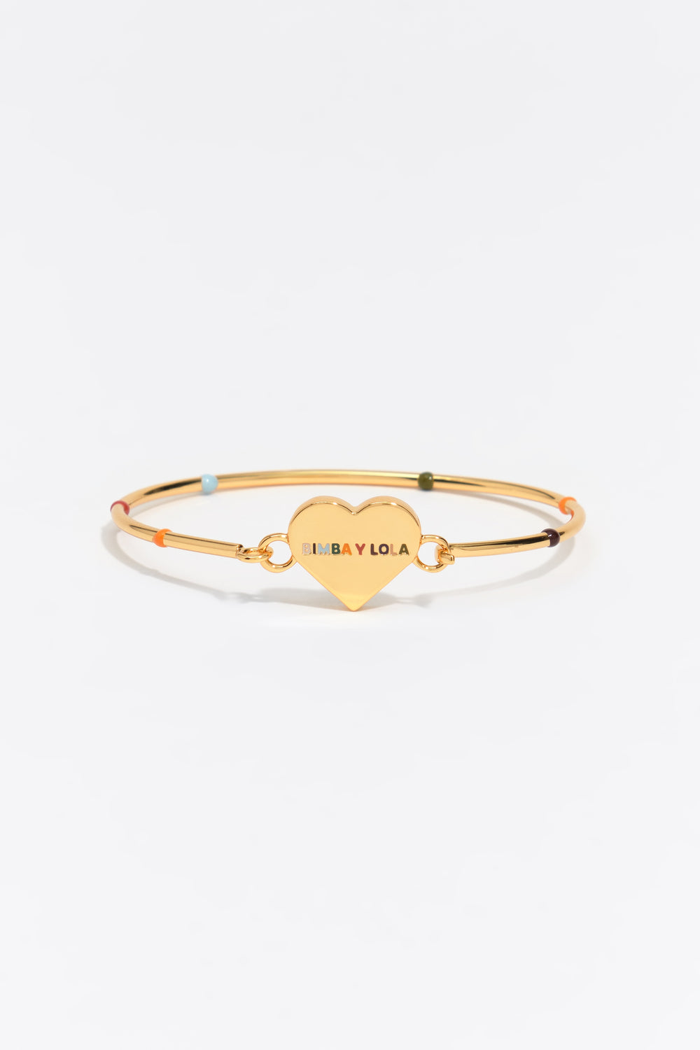 Multicolored heart logo rigid bracelet