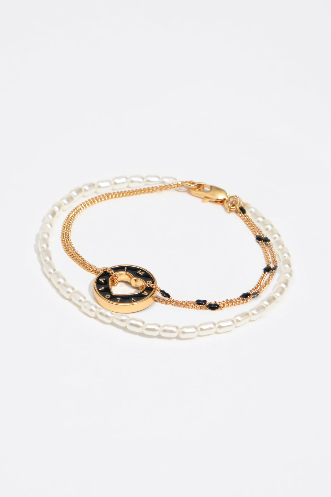 Black logo multichain bracelet