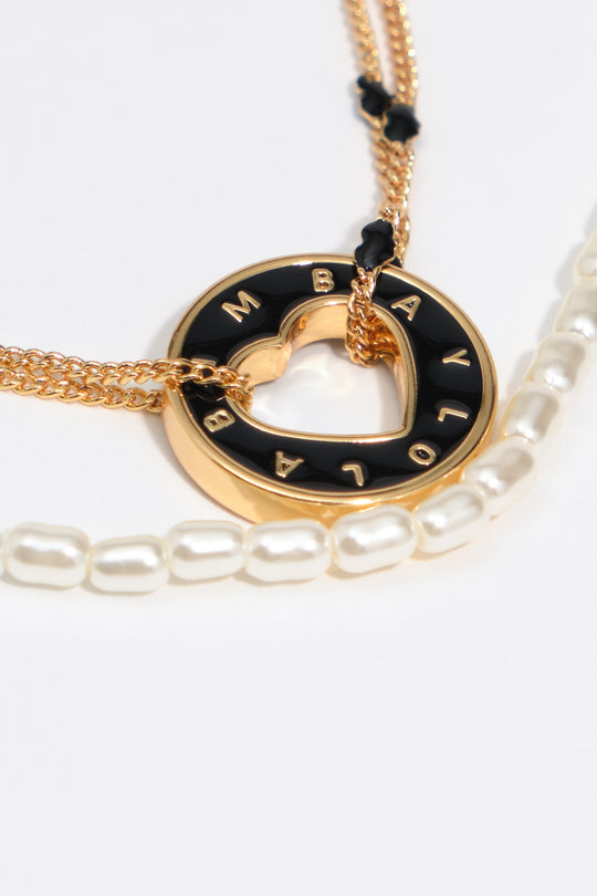 Black logo multichain bracelet