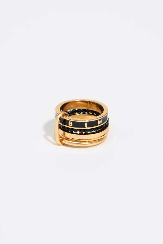Ring with gold metal bands