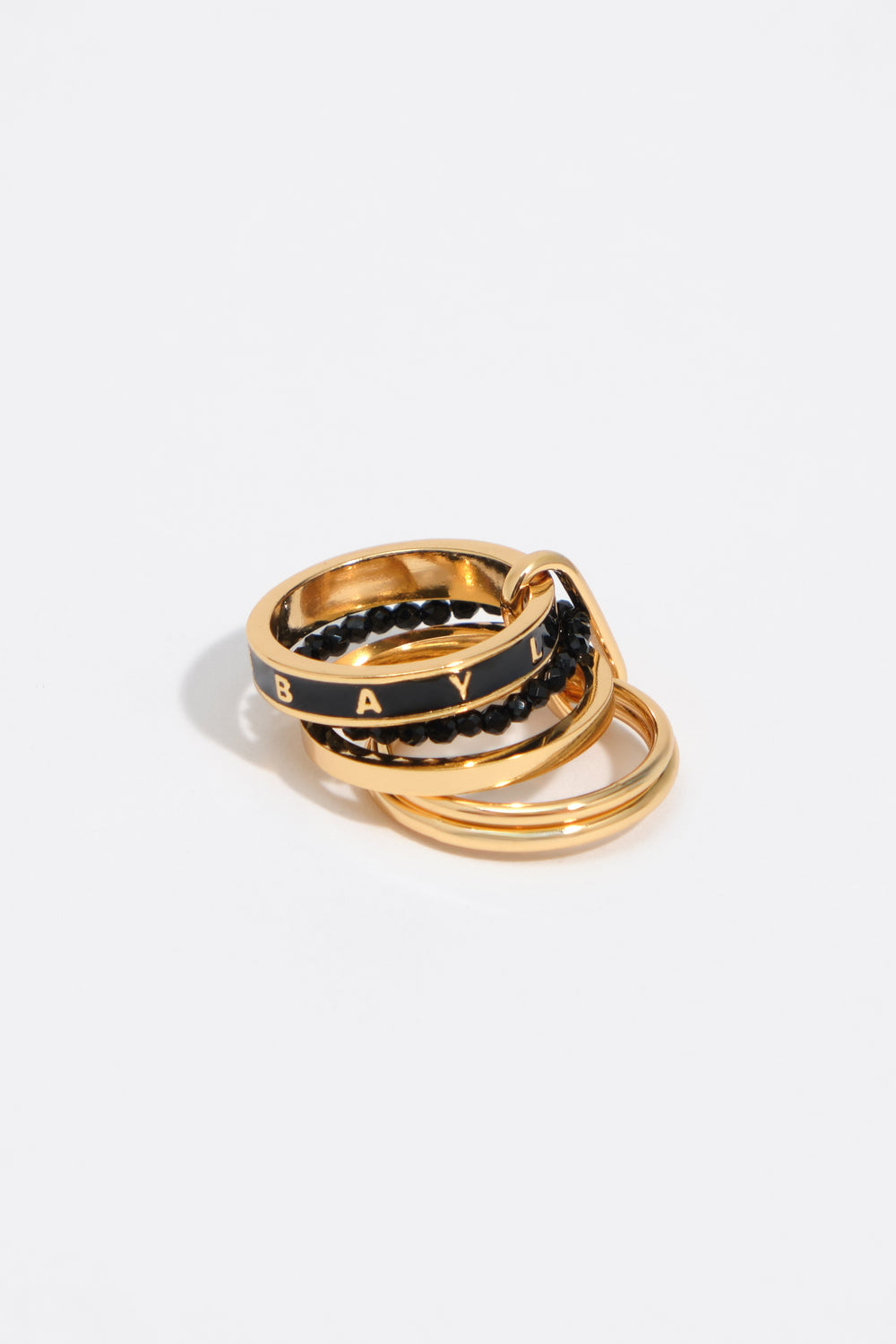 Ring with gold metal bands