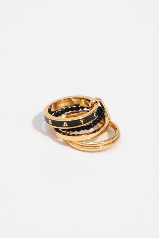 Ring with gold metal bands
