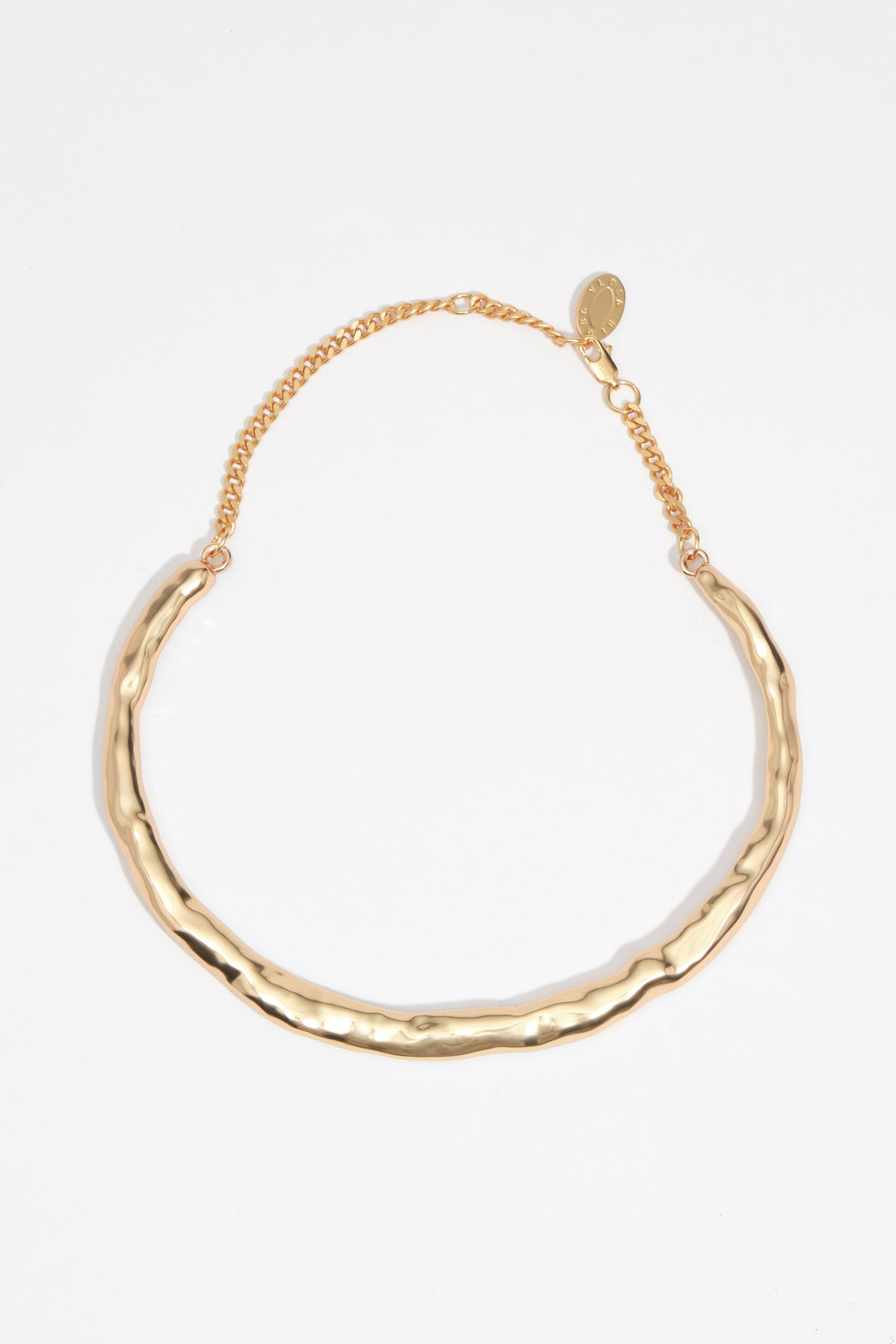 Textured matte gold choker