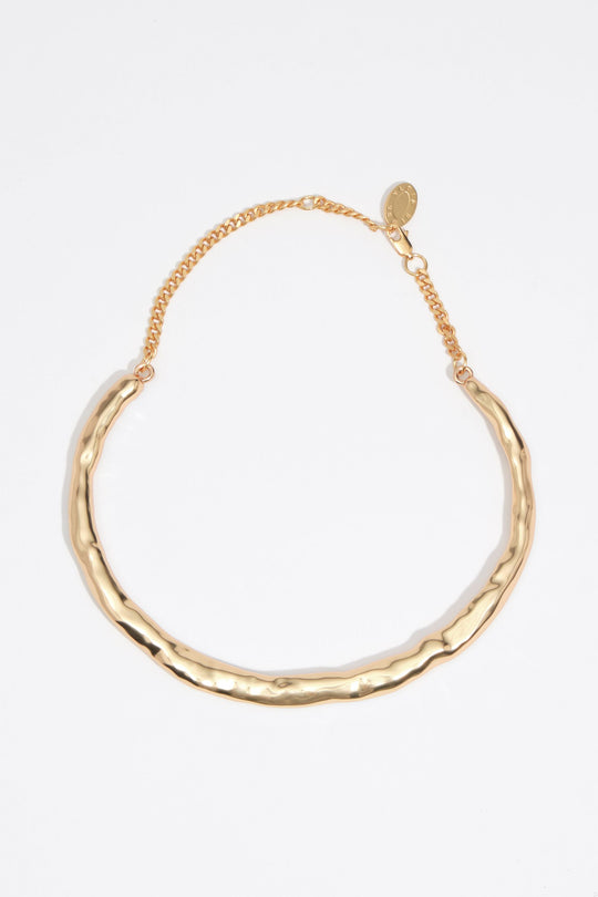 Textured matte gold choker