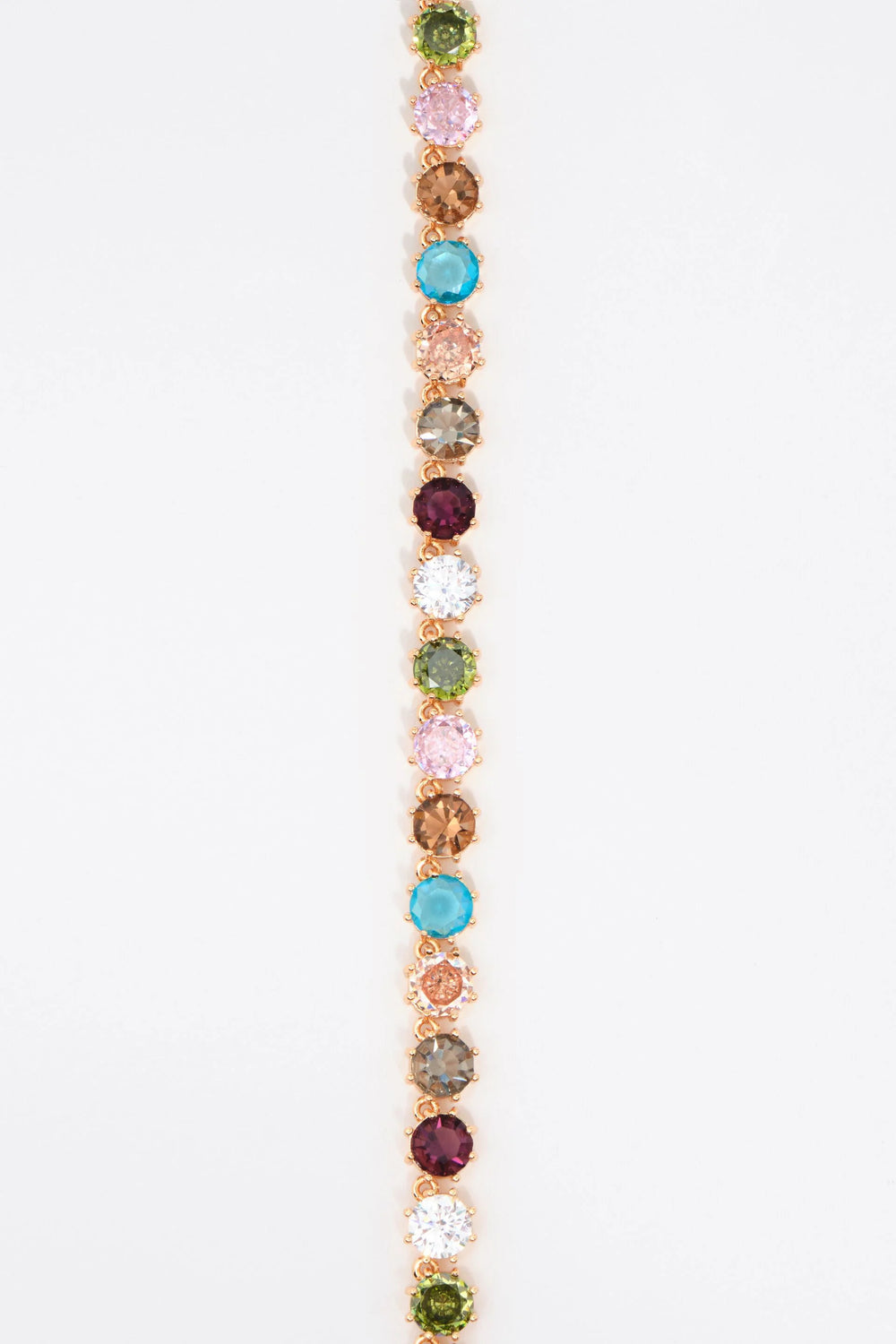 Multicolor crystals and pearl necklace