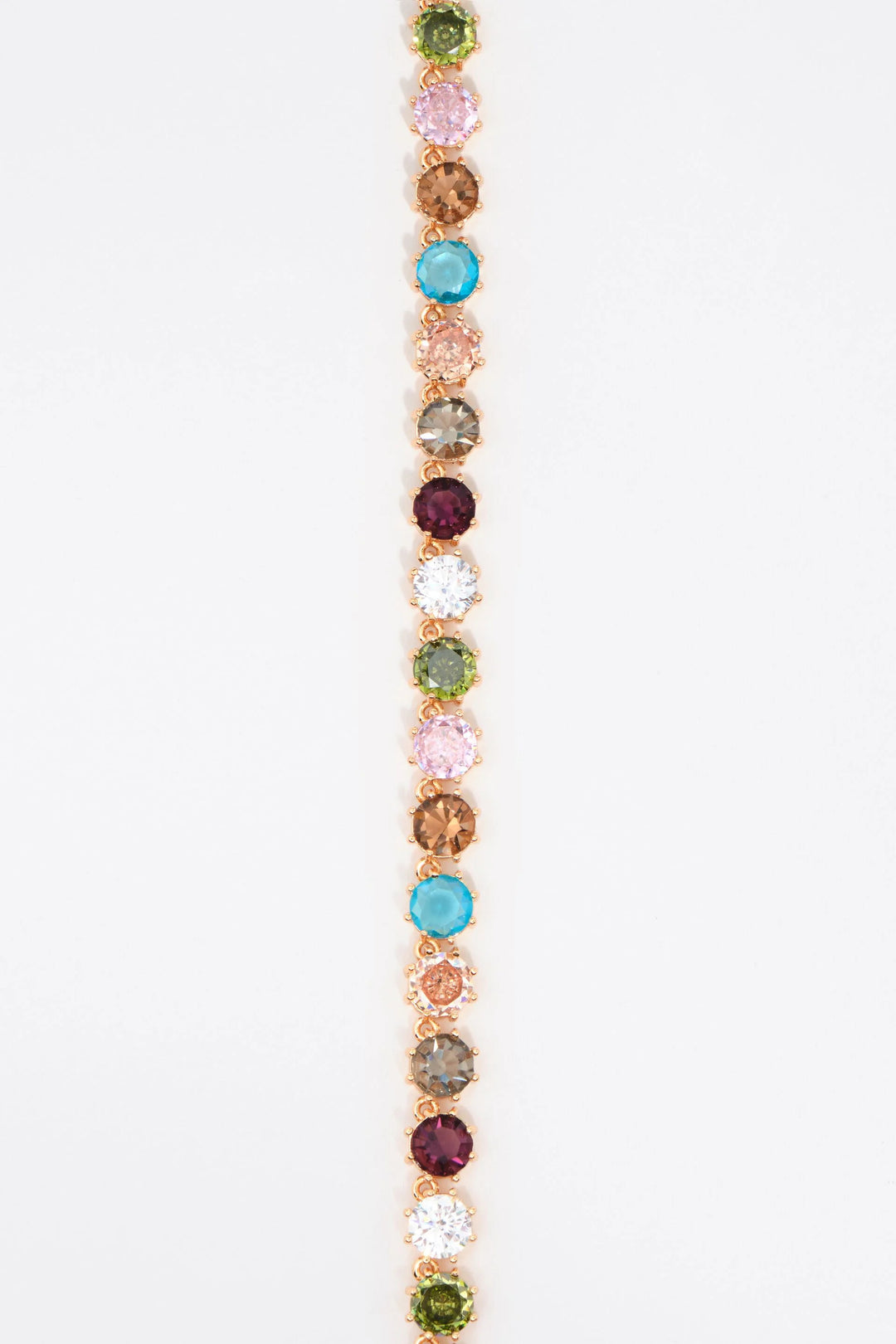 Multicolor crystals and pearl necklace