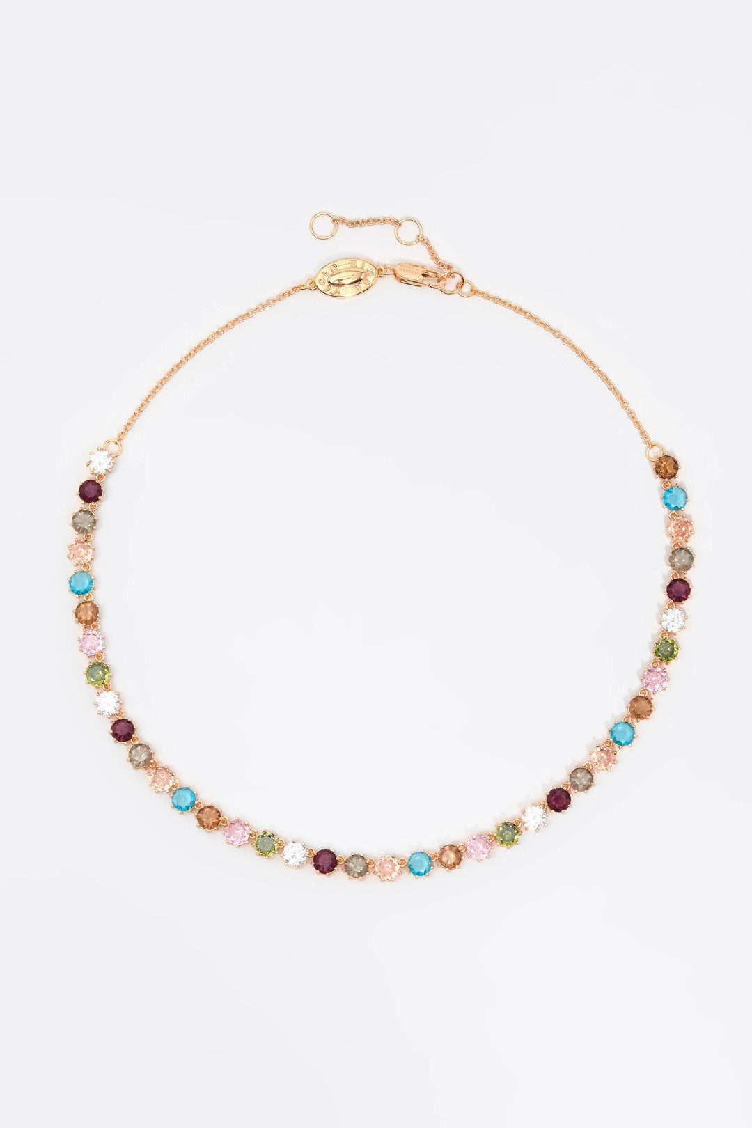 Chain and multicolor crystals necklace