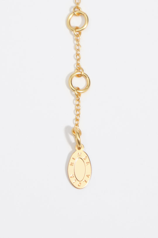Double chain necklace with textured heart and brown crystals