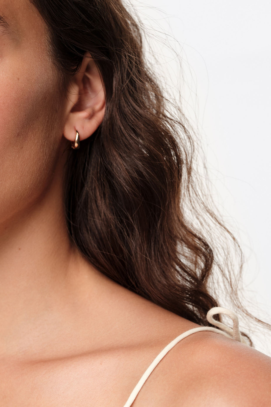 Golden mini hoop earrings