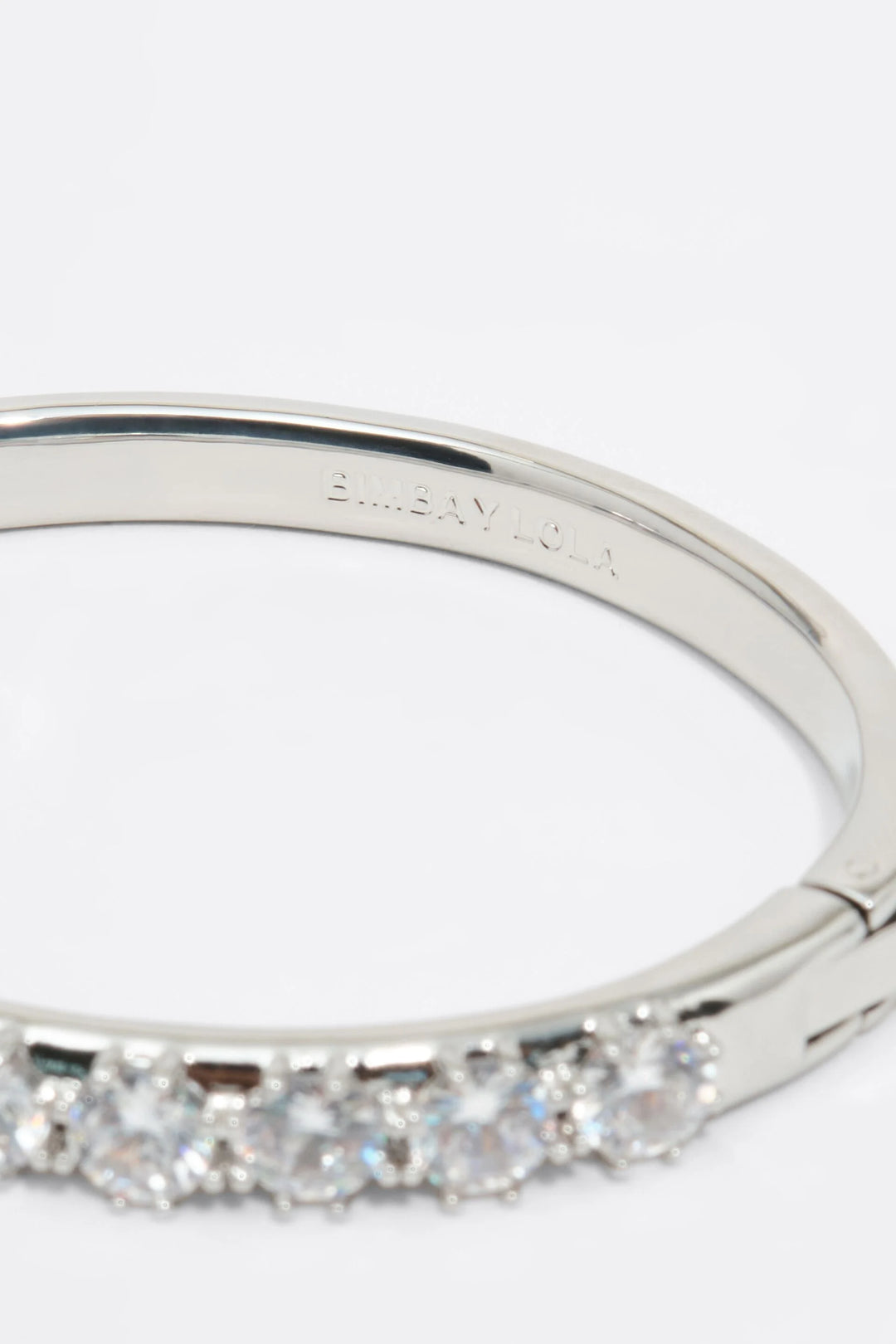 Silver crystals rigid bracelet