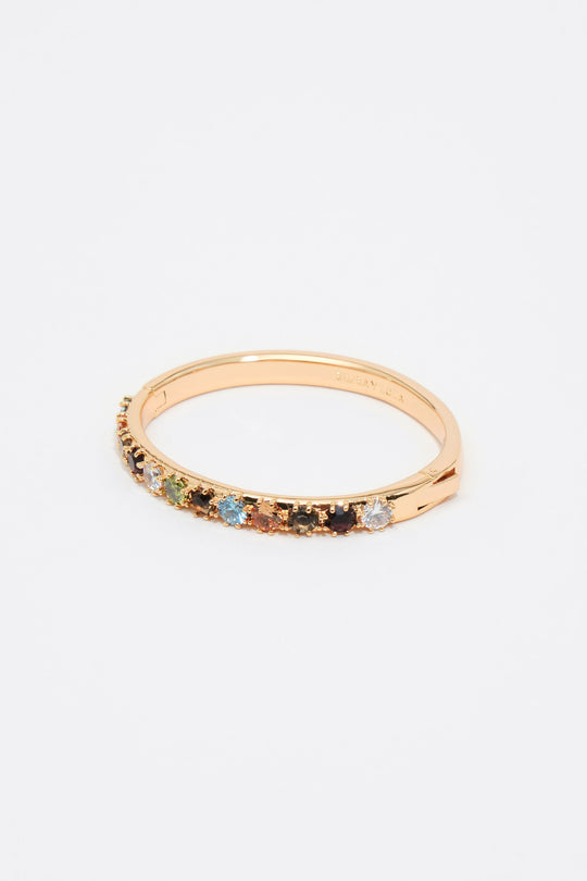 Rigid multicolor crystals bracelet
