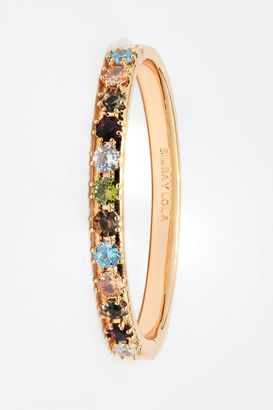 Rigid multicolor crystals bracelet