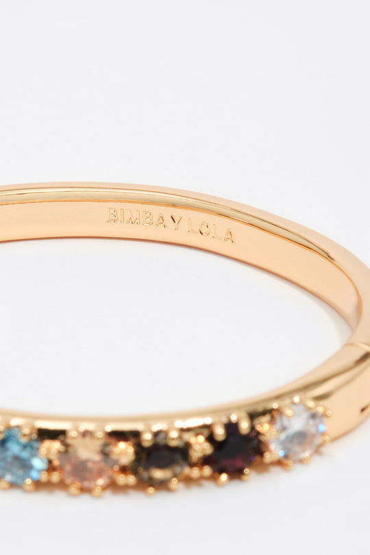 Rigid multicolor crystals bracelet