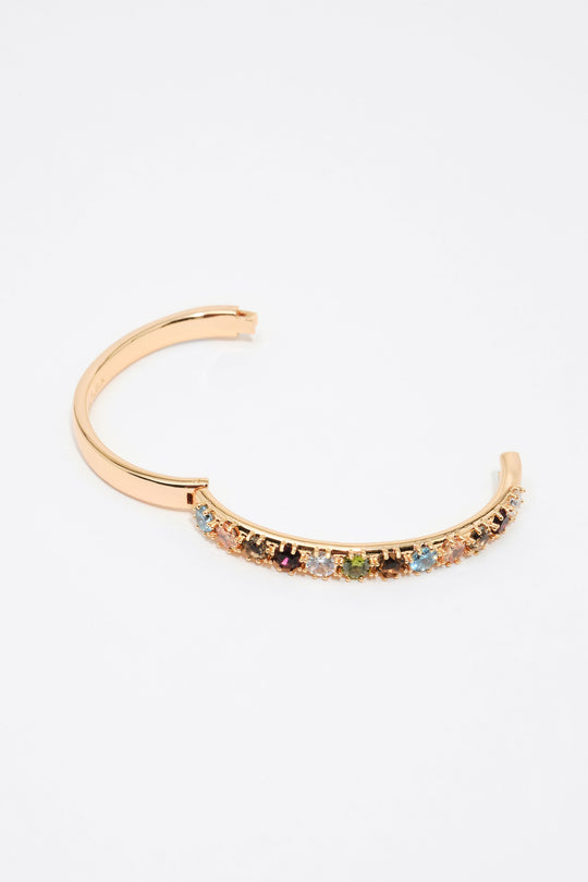 Rigid multicolor crystals bracelet
