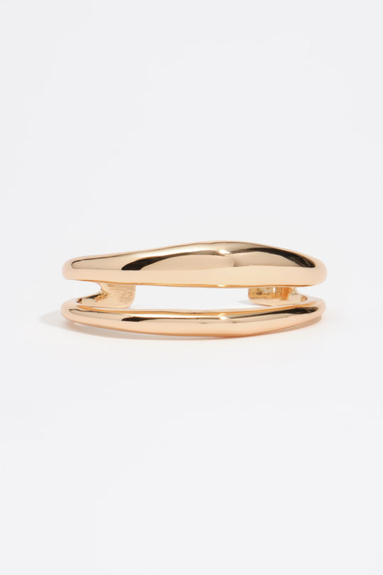 Irregular bands bracelet gold metal