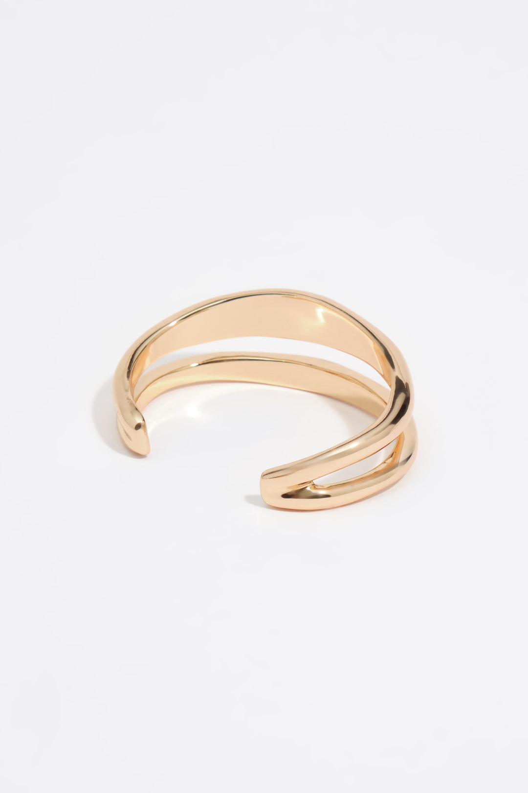 Irregular bands bracelet gold metal