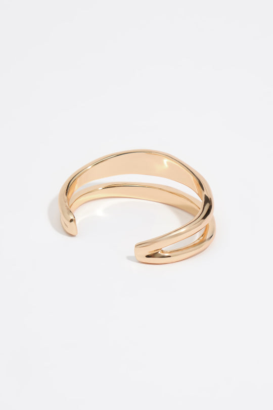 Irregular bands bracelet gold metal