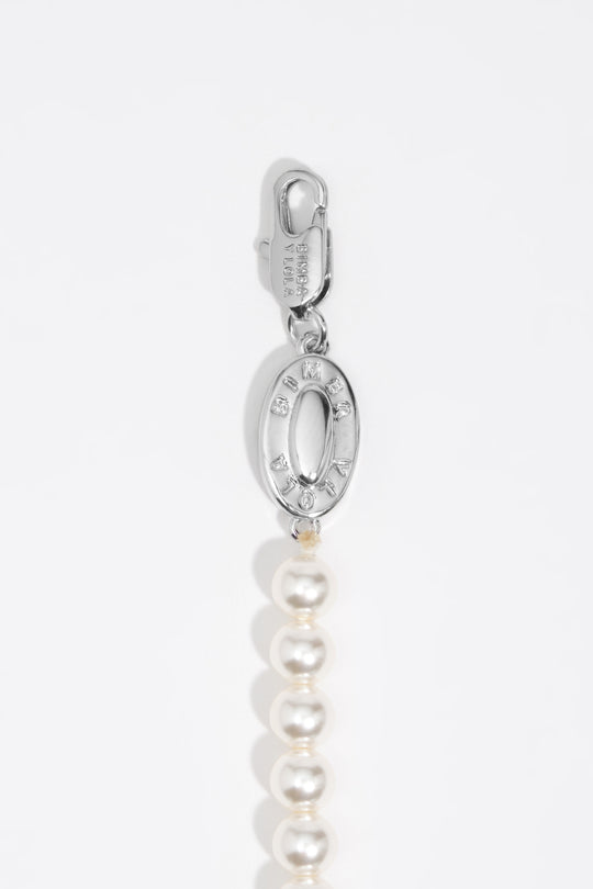 Pearls and crystals silver heart bracelet