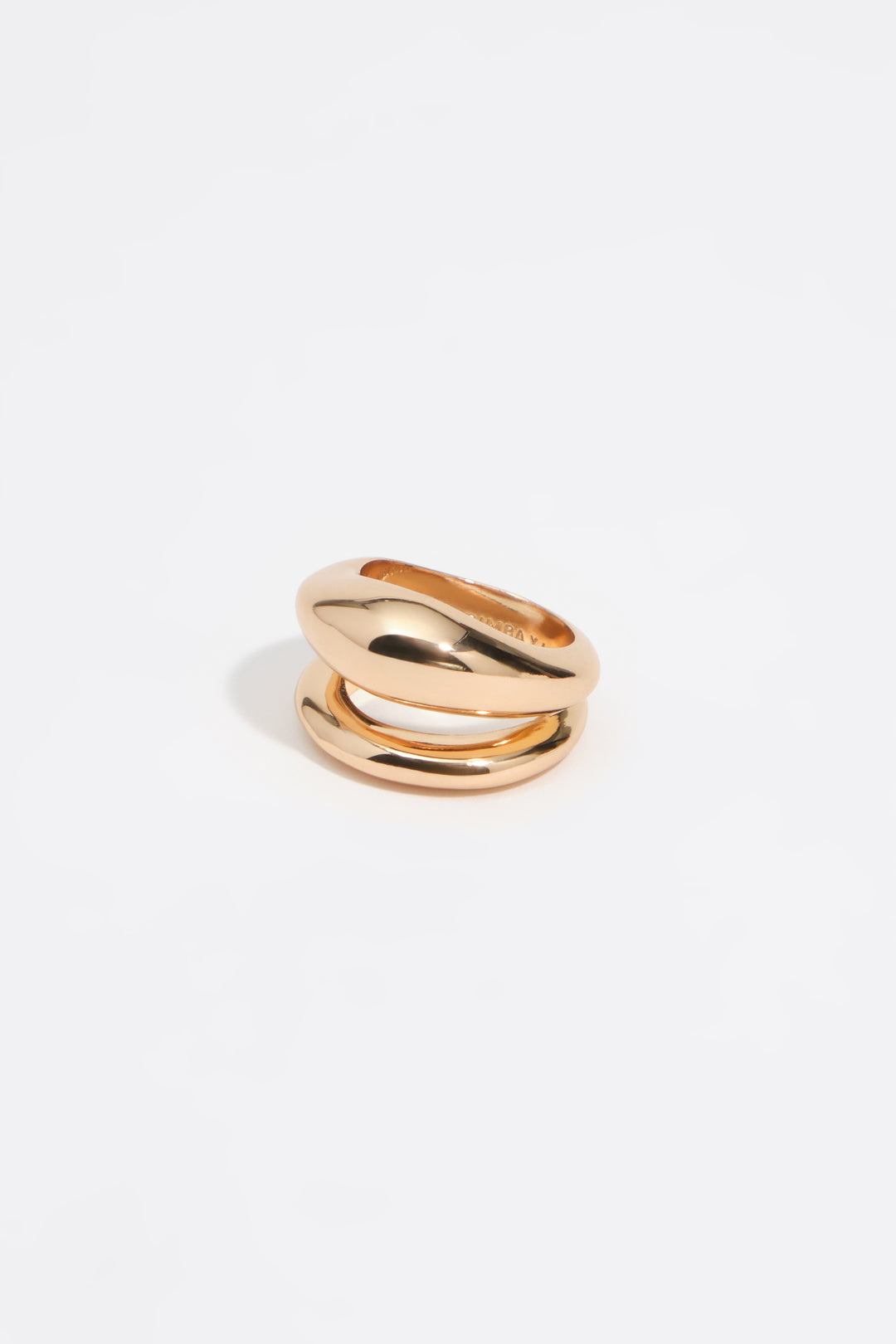 Gold irregular two-band ring