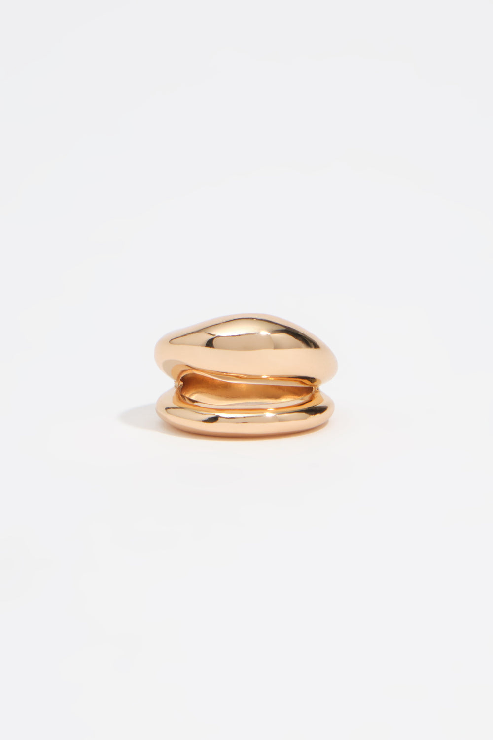 Gold irregular two-band ring