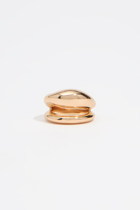 Gold irregular two-band ring