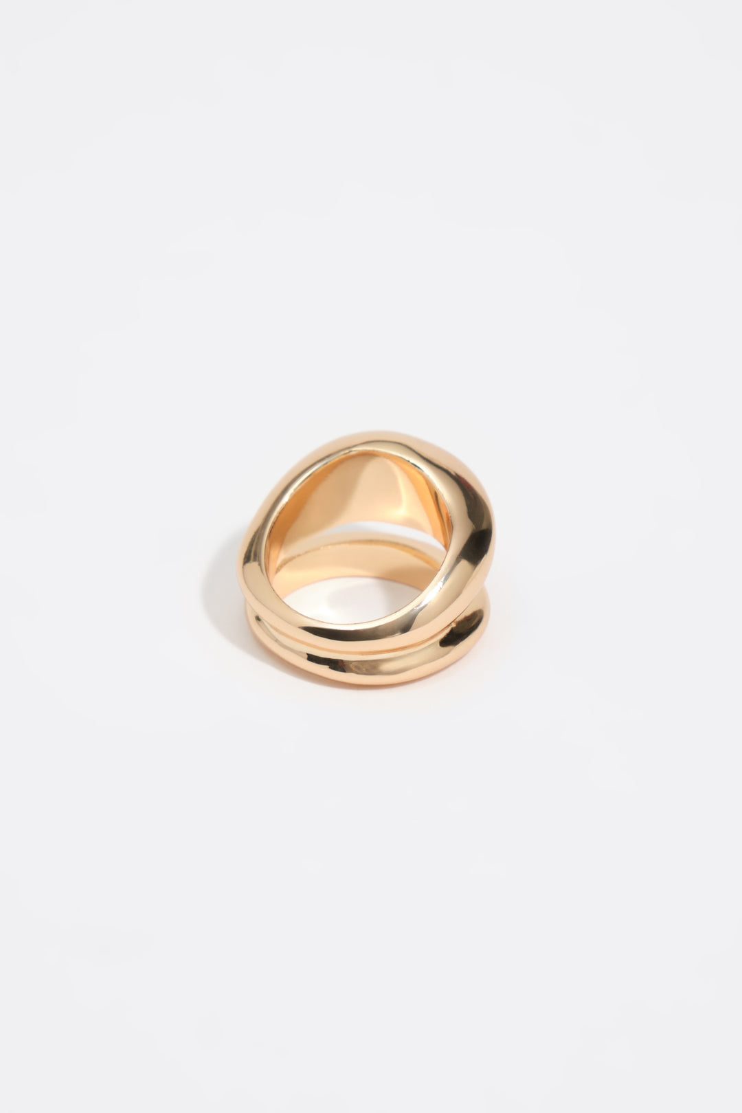 Gold irregular two-band ring