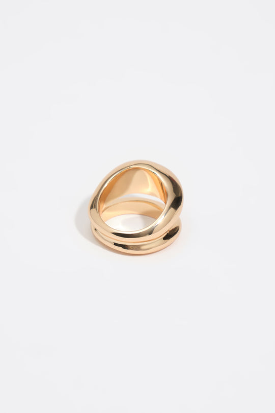 Gold irregular two-band ring