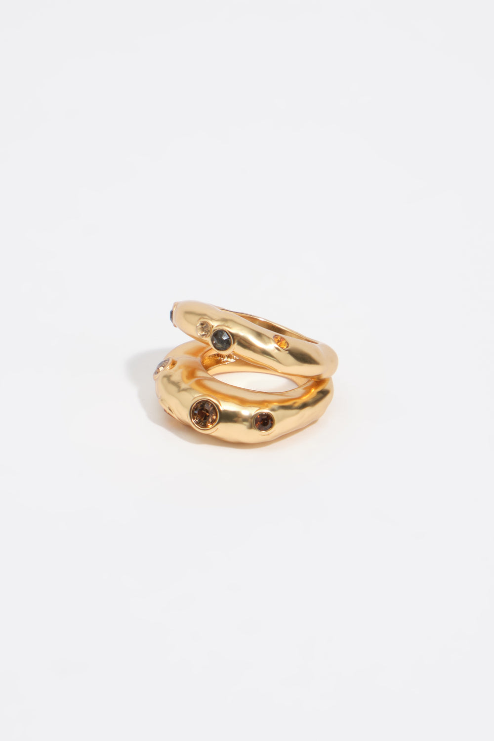 Topaz crystals textured ring