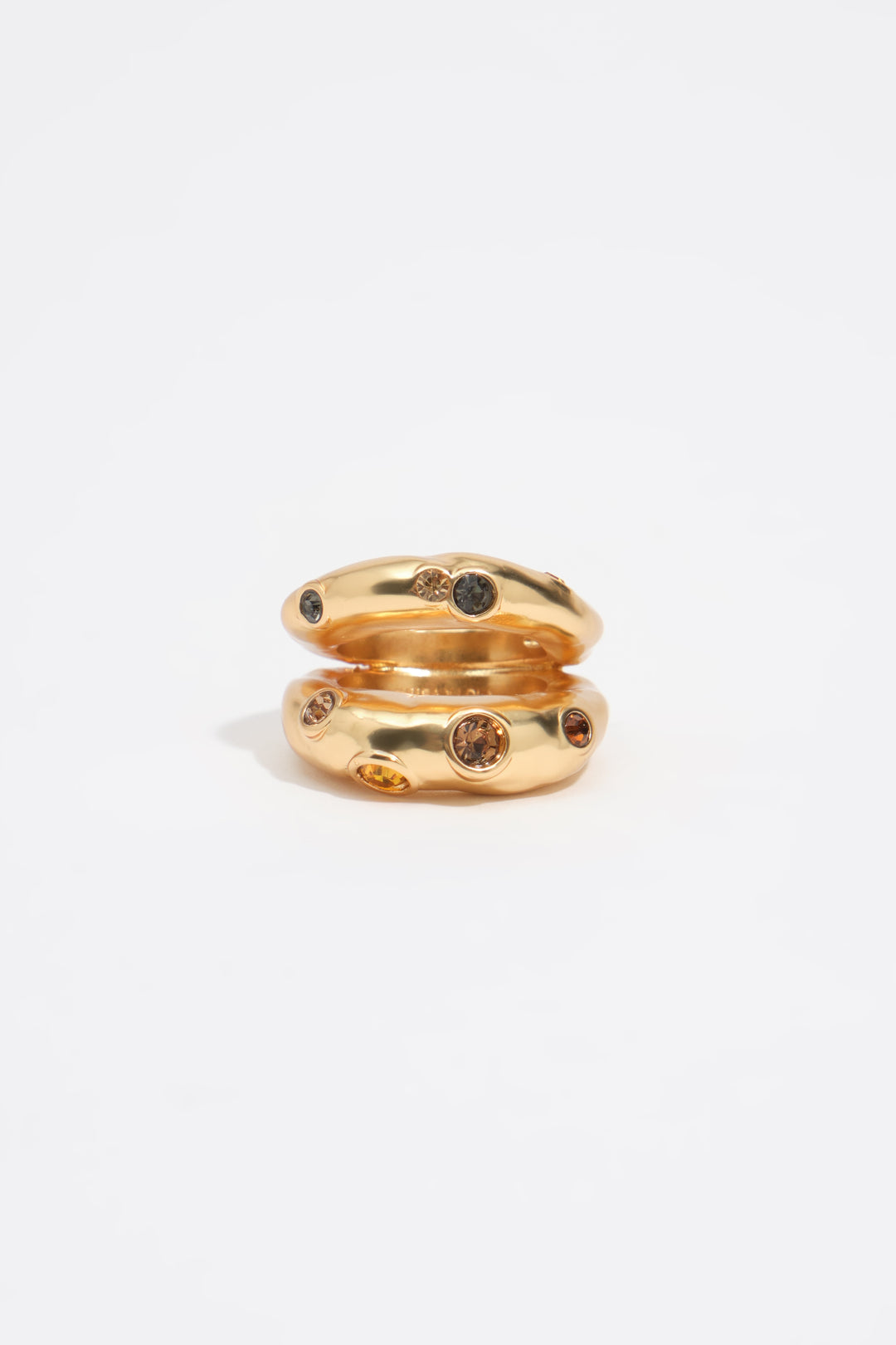 Topaz crystals textured ring