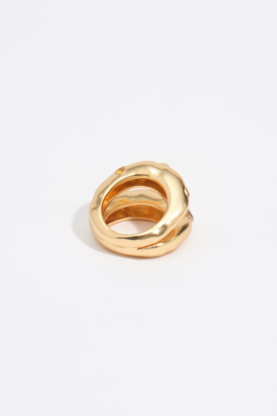 Topaz crystals textured ring