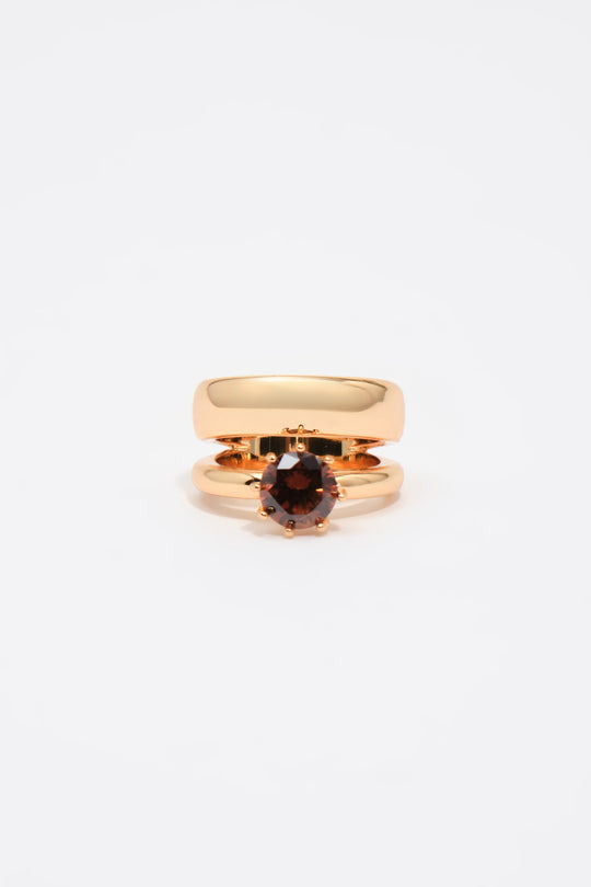 Topaz crystal pinky ring