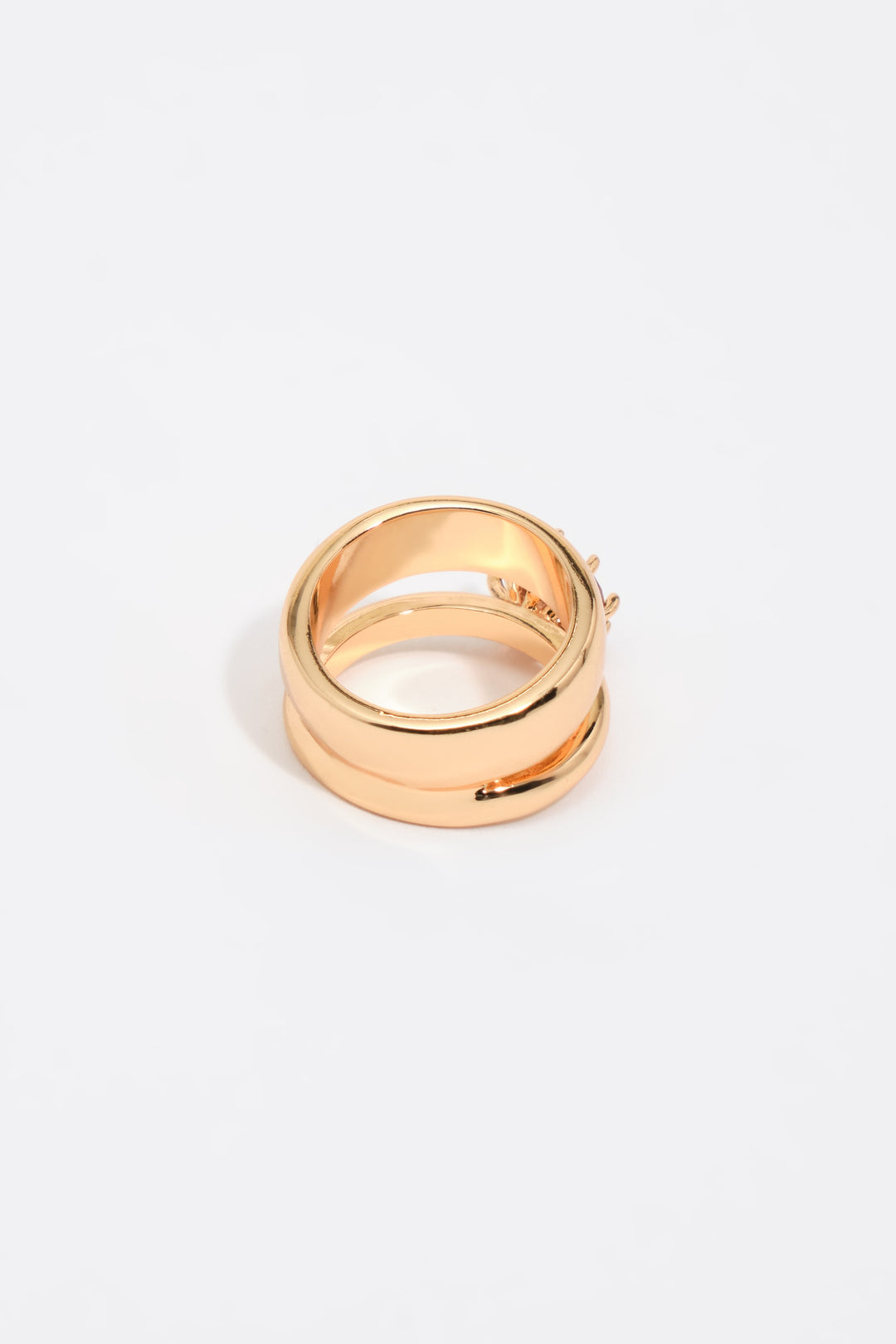 Topaz crystal pinky ring