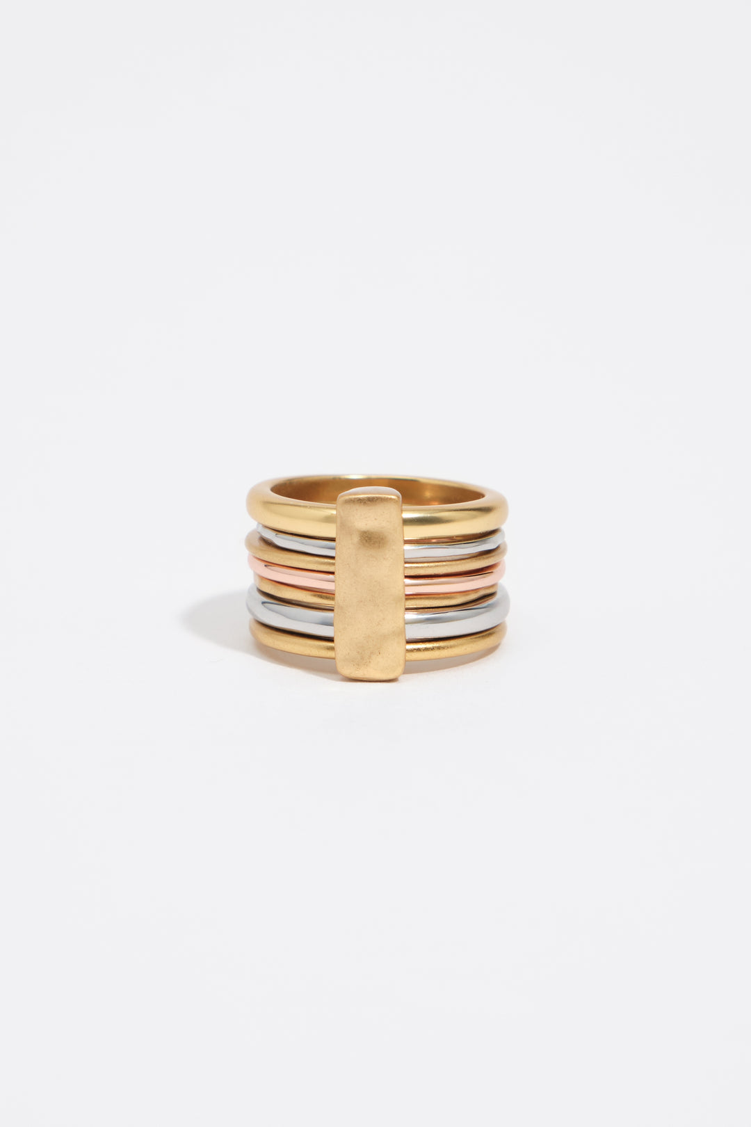 Aged multi-gold band ring